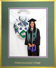 Satin gold photo frame to fit a 5x7 photo (green/purple mat boards)